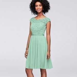 David’s Bridal Lace Dress in Mint